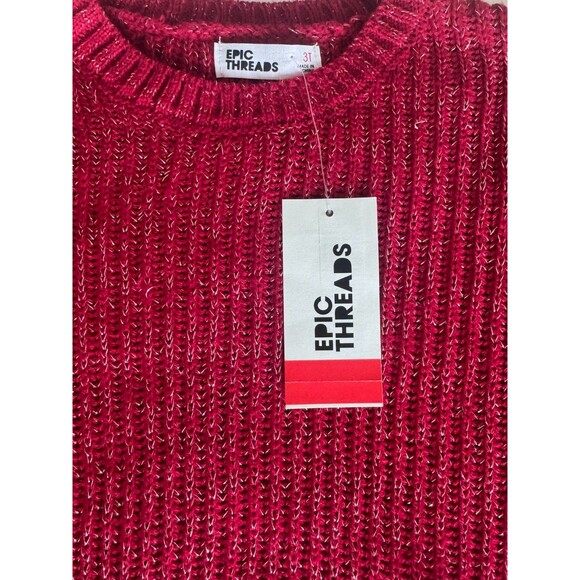 Epic Threads Sweater Girls 3T NEW Cherry Red Back to School Photoshoot Holiday - Picture 4 of 9